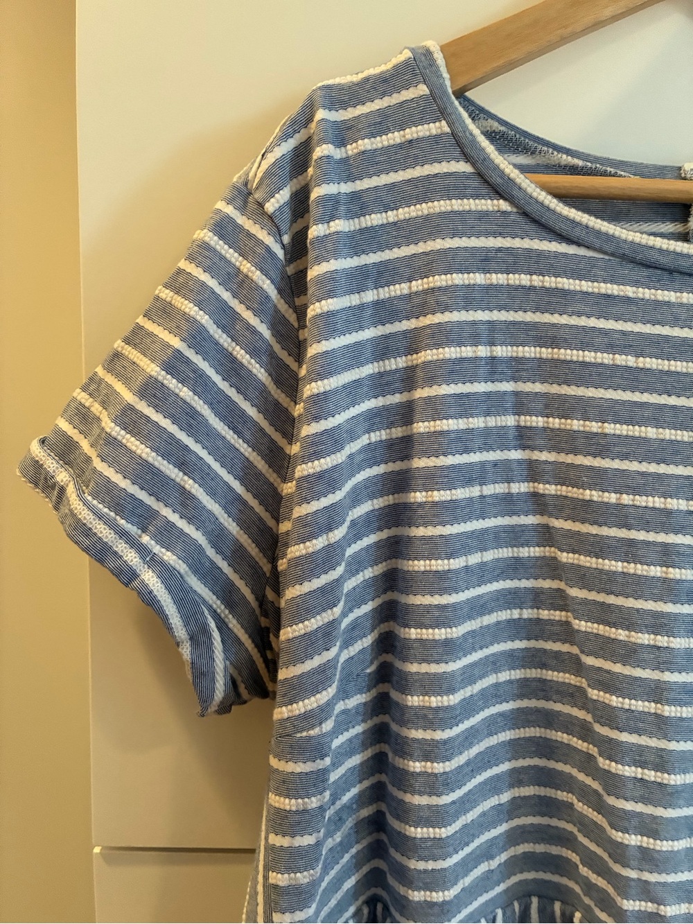 LOFT Chambray Stripe Blue and White Striped Cotton Dress 20/22 Plus - Picture 6 of 8